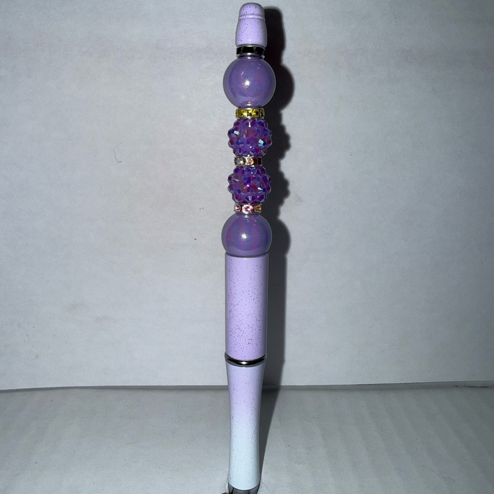 Handmade Beaded Pen- Elegant Purple sparkling Pen perfect for home or office